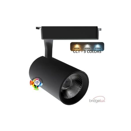 Foco LED 30W PARMA Negro Carril Monofásico - CCT - CRI+92 - 48º