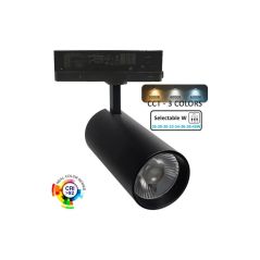 Foco LED 40W - 26W NEW MAYA Negro Carril TRIFÁSICO - CCT - CRI+92 - UGR13 - HIGH LUMEN