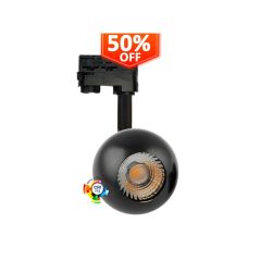 Foco LED 10W FENIX Cromado Negro Carril Trifásico CRI+93