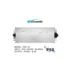 Fuente de Alimentación Estanca 24V 200W IP68 | GXtronic | 2 Salidas