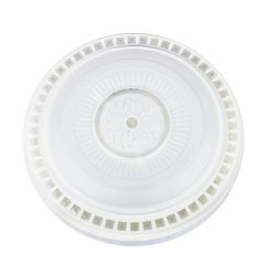 Plafón techo 50+35W con adornos transparentes.