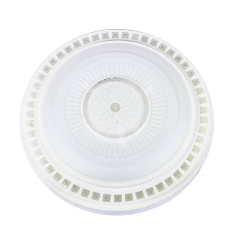 Plafón techo 50+35W con adornos transparentes.