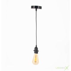 Colgador de techo negro con casquillo E27