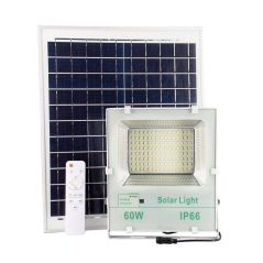 Proyector solar con acumulador y mando de 60W y 6000 lúmenes a 6000k