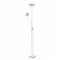 Lámpara pie de foco tipo cono, color blanco con 18+5W y 1800 + 500 lúmenes y 4000k