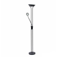 Lámpara pie de foco tipo cono, color negro con 18+5W y 1800 + 500 lúmenes y 4000k