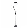 Lámpara pie de foco tipo cono, color negro con 18+5W y 1800 + 500 lúmenes y 4000k