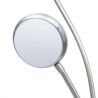 Lámpara pie de foco tipo globo, color plata mate de 28 + 5W con 2800 + 500 lúmenes y 4000k