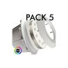 Pack 5 Bombillas LED RGB Sumergible 36W PAR56 - DC12V - IP68 - Acero316 - IK10 + CONTROLADORA + MANDO CONTROL REMOTO - Piscina