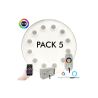 Pack 5 Bombillas LED RGB Sumergible 36W PAR56 - DC12V - IP68 - Acero316 - IK10 + CONTROLADORA + MANDO CONTROL REMOTO - Piscina