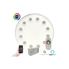 Pack Bombilla LED RGB Sumergible 36W PAR56 - DC12V - IP68 - Acero316 - IK10 + CONTROLADORA + MANDO CONTROL REMOTO - Piscina