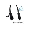 Cable conector Estanco 12V-24V - IP68 - M8 - Macho – Hembra 4x0,3mm2 – ø12mm
