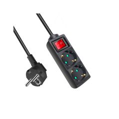 ALARGADOR 2 BASE C/INTERR 3x1.0MM2 1.5MTS NEGRO CJ [9KF02KDB]