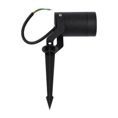 Foco GU10 para pared y suelo con cuerpo de aluminio y pincho de plástico rígido - sin bombilla
