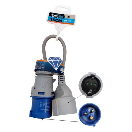 BASE ENCHUFE INDUSTRIAL 16A 230V 2P+E 6H CON TAPA IP44