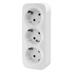 BASE DE ENCHUFE DE SUPERFICIE BLANCO TRIPLE 16A 250V