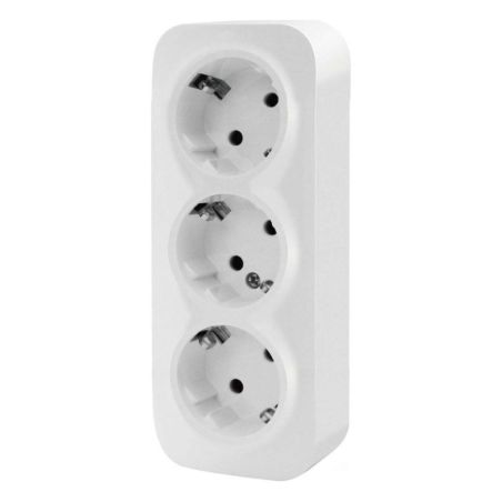 BASE DE ENCHUFE DE SUPERFICIE BLANCO TRIPLE 16A 250V