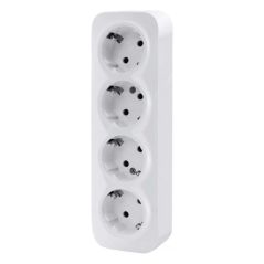 BASE DE ENCHUFE DE SUPERFICIE BLANCO CUADRUPLE 16A 250V