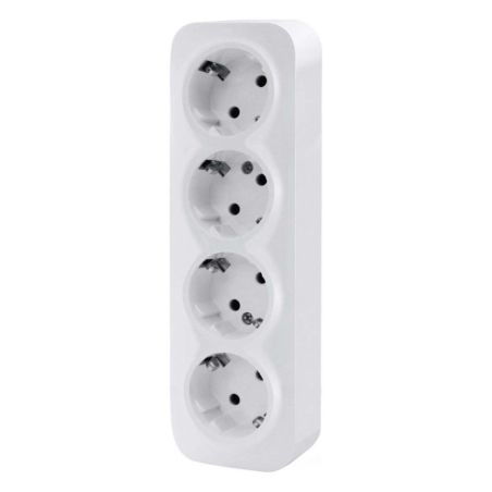 BASE DE ENCHUFE DE SUPERFICIE BLANCO CUADRUPLE 16A 250V