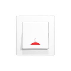 PULSADOR TIMBRE C/LUZ EMPOTRABLE  BLANCO CJ120