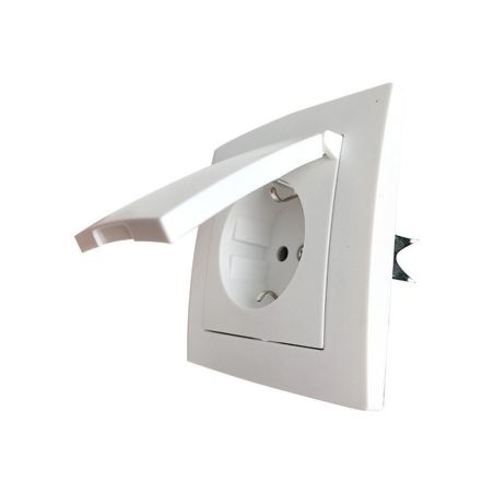 ENCHUFE SCHUKO CON TAPA ABATIBLE