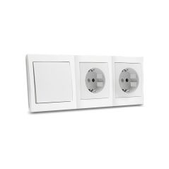 BASE TRIPLE( ENCHUFE Y INTERRDOBLE) EMPOTRAB CJ36