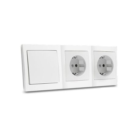BASE TRIPLE( ENCHUFE Y INTERRDOBLE) EMPOTRAB CJ36