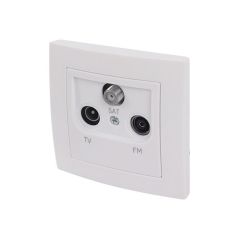 BASE TOMA DE TV+FM+SAT EMPOTRAR BLANCO CJ120