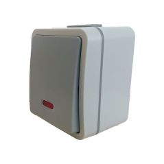 INTERRUPTOR EXTERIOR CON LUZ IP54 DE 1 VIA 10AX 250V