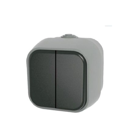 INTERRUPTOR DE 2 VIAS DE 2 BANDAS IP54 USO EXTERIOR 10X~250 GRIS OSCURO