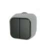 INTERRUPTOR DE 2 VIAS DE 2 BANDAS IP54 USO EXTERIOR 10X~250 GRIS OSCURO