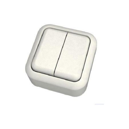 INTERRUPTOR DE 2 VIAS DE 2 BANDAS 10X~250 BLANCO