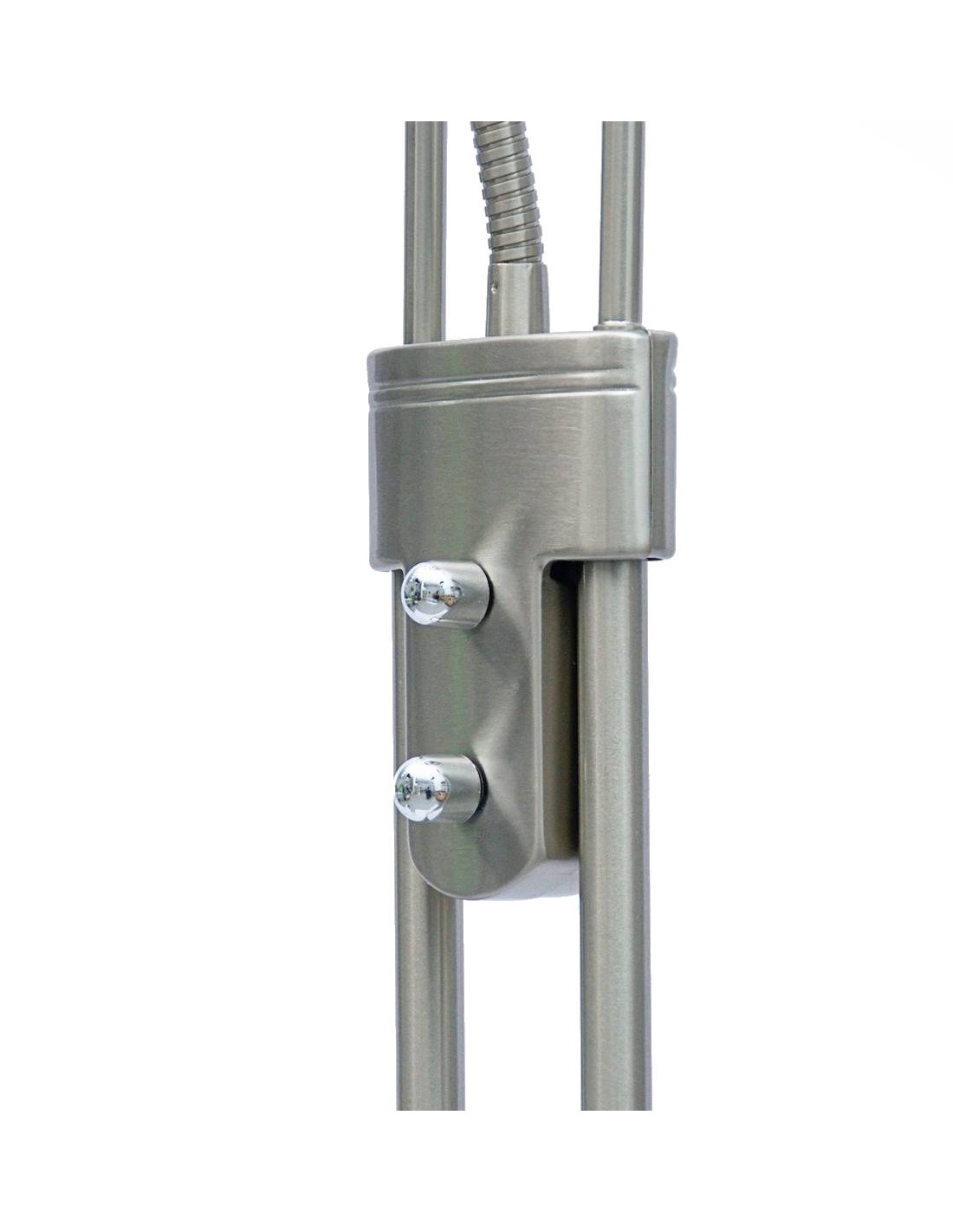 Lámpara pie 18 + 5W luz neutra foco tipo globo color plata | Ledbex