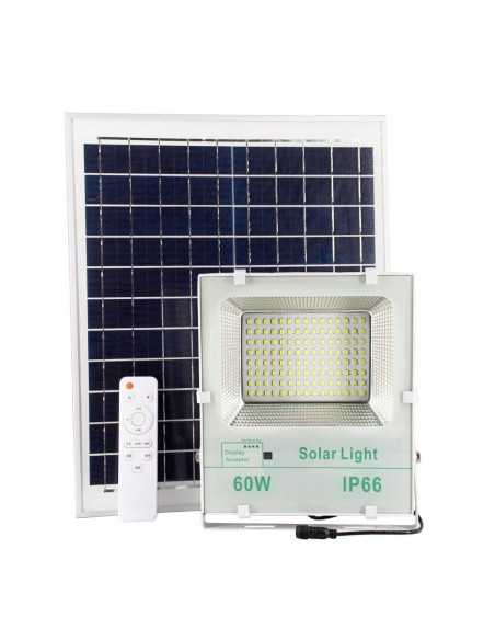 Kit Foco LED De Exterior + Panel Solar + Soporte + Control R