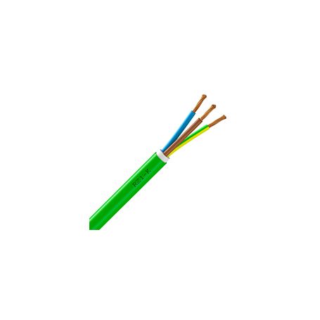 Manguera cable verde 3G 1.5mm2, ignífugo homologado, rollo de 100m