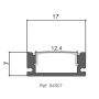 Perfil aluminio superficial 17x7mm 2 metros