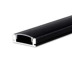Perfil aluminio superficial negro 17x7mm para tiras LED
