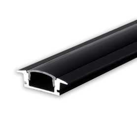 Perfil aluminio empotrable negro 17x7mm para tiras LED