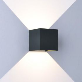 Aplique LED de pared 12W cubo ZF negro