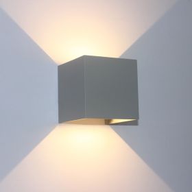 Aplique LED de pared 12W cubo ZF gris