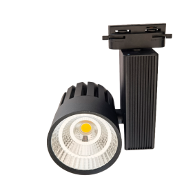 Foco carril monofásico 30W aluminio negro