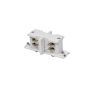 Conector recto para carril trifásico europeo, blanco