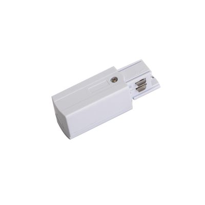 Conector inicio de carril trifásico, blanco