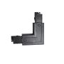 Conector L negro para carril trifásico