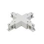 Conector cruz "+" blanco para carril trifásico