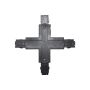 Conector cruz "+" negro para carril trifásico