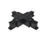 Conector cruz "+" negro para carril trifásico