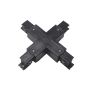 Conector cruz "+" negro para carril trifásico