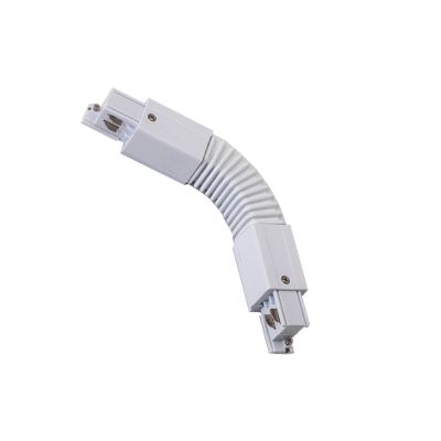Conector flexible blanco para carril trifásico