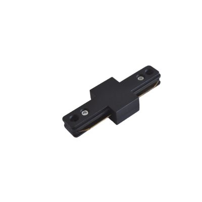 Empalme recto cuadrado carril monofásico negro